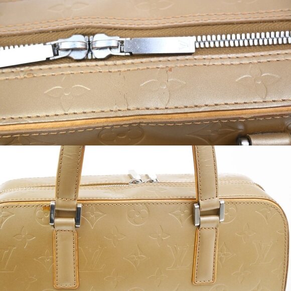 LOUIS VUITTON Shelton MM Hand Bag Monogram Mat Leather Gold M55177 34TA037 - Picture 10 of 16
